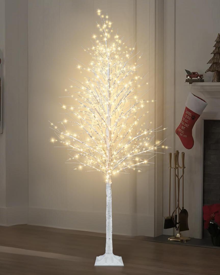 Uieke 5FT Lighted Birch Twig Tree with 790 LED Warm White Lights 8 Modes & Timer Artificial Twig Christmas Tree for Indoor Outdoor Home Wedding Winter Xmas Holiday Decoration