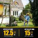 Updated Cordless Pole Saw, Compatible with Dewalt 20V Max Batteries, 8 Inch Low Kick-Back Bar and Chain, Extension Pole for Up to 15 FT Reach, Auto Lubrication System, Battery & Charger not included