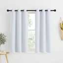 NICETOWN Room Darkening Curtain Panels - Window Treatment Thermal Insulated Grommet Light Blocking Curtains Drapes for Bedroom/Home Office (2 Panels, 34 by 50, Greyish White)