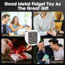 Fidget Slider, Metal Poker Push Card, Fidget Clicker, Fidget Toys for Adults, Relieve Stress Anxiety ADHD, Gift for Boyfriend, Husband and Father (Sliver A)