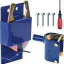 Blue S16100300 Heavy Duty 2 Way Farm Gate Latch with Hardware Kit Replaces S16100300 Gate Latch for 1-5/8" to 2" Round Tube Gate for Farms and Pastures, Outdoor Fence, Barn Door