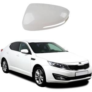 Glossy White Side Mirror Cover Caps Replacement for 2011-2015 Kia Optima K5, Directly Replace Style, Not Sticker Style