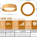 Bargeni Flush Mount Ceiling Light, 12.5 inch LED Ceiling Light Fixture, Polished Gold Finish, Dimmable/3000K/18W, Outdoor Flush Mount Lighting Fixture