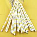 YAOSHENG Premium Disposable Drinking Fruit Paper Straws, Pack 100 Lemon Paper Straws for Cocktail Party Supplies,Birthday,Bridal/Baby Shower,Juice,Shakes (Lemon)