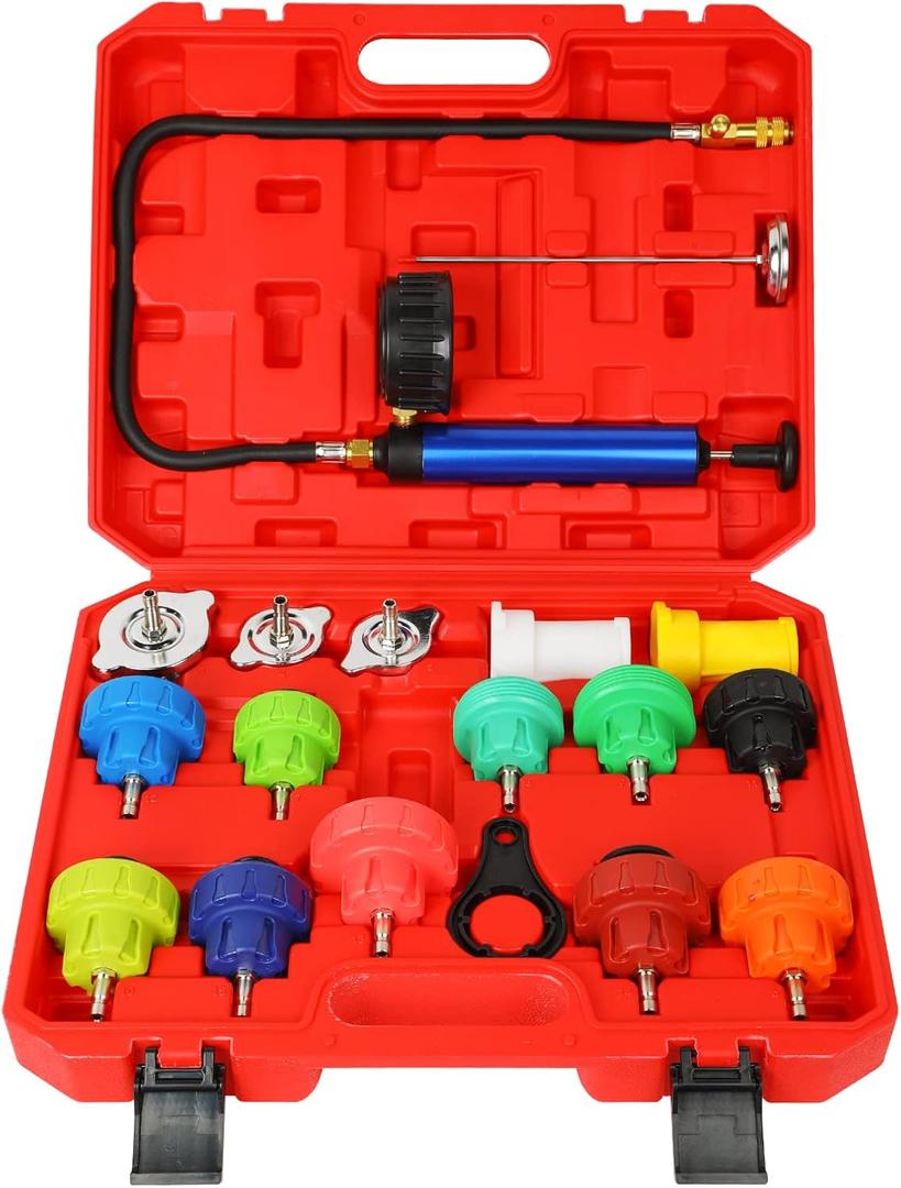 18pcs Cooling System Pressure Tester kit Automotive Radiator Pressure Tester for Motorcycle Car Truck
