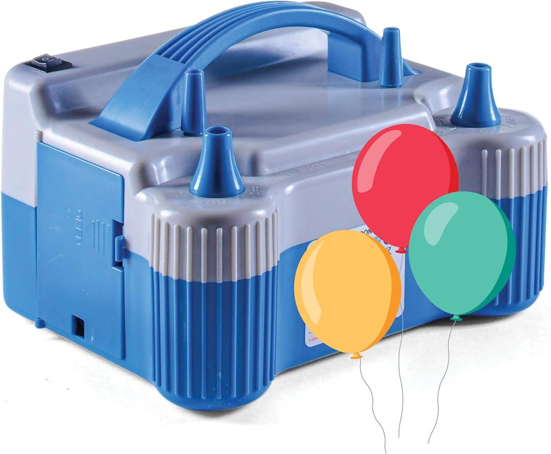 Prextex Portable Balloon Pump Strong Electric Air Blower Dual Nozzle Balloons Inflator for Fast and Easy Bulk Balloons Filling for Event and Party Decoration - Balloon Pump Electric (800W, 110V)