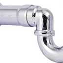 Westbrass D402NE-1-26 1-1/2" New England Style P-Trap with High Box Flange, Polished Chrome