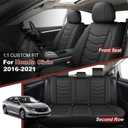 DISUTOGO for Honda Civic Seat Covers 2016 2017 2018 2019 2020 2021 LX,EX,Sport,EX-L, Custom Car Waterproof Leather Seat Covers for Civic Easy to Install (5 Seats,Black)