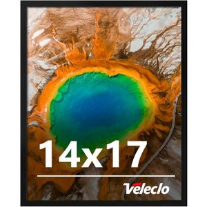 14x17 Picture Frame for Wall Display, 14x17 Black Picture Frame with Shatter Resistant Plexiglass, Stable and Sturdy 14 x 17 Poster Frame for Wall Display, Handpicked Gift Collection, 1 Pack