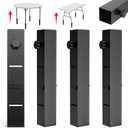 4 Pack Folding Table Leg Extenders, Highly Durable Steel Folding Table Leg Risers, Folding Desk Legs Extensions for Straight｜Bent Legs,3 Levels Adjustable Height Tables Extender Rise 2.3in｜4.3in｜6.3in
