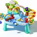 2027 Upgraded 10-in-1 Sand Water Table for Toddlers 1-3, Kids Sensory Table with Electric Water Pump & Elephant Faucet, Play Kitchen Sink with Food Accessories, Fishing Toy
