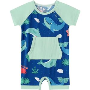 Bamboo Viscose Baby Romper - Baby Infant Boys Girls One Piece Jumpsuits Summer Playwear (6-12 Months, Sea Green)