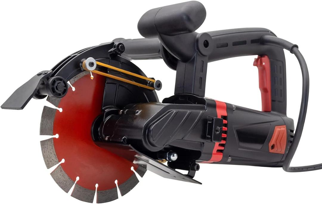 8'' Electric Concrete Saw 4800W Wall Chaser Concrete Cutter for Brick, Concrete Wall, Granite, Marble, Tile with 8" Saw Blade, Water Pump, Water Hose