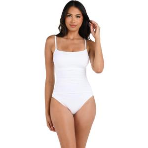 La Blanca Women's One Piece Swimsuit Island Goddess Shirred Side Women's Bathing Suit (8, White)