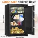 5.2 Cuft Large Fire and Waterproof Safe Home, Digital Safe Box Fireproof Waterproof with Spare Keys, Alarm System and 3 Removable Shelves, Home Safes Document Box with Combination Lock for Valuables