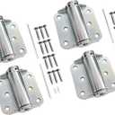 QCAA Adjustable Spring Hinge with Stainless Steel Screw, 3", Zinc, 4 Pack, Made in Taiwan
