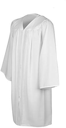 Leishungao Senior Classic Choir Robes Confirmation Robe White for Baptisms 54FF