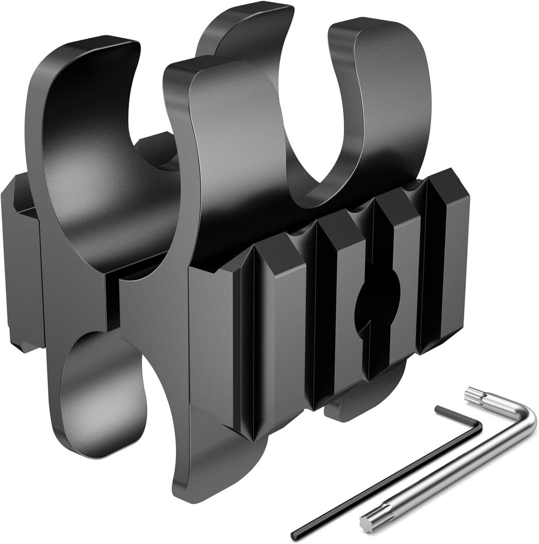 Tactical Shotgun Barrel Clamp Mount with Picatinny Rail, Shotgun Flashlight Accessories Mount for 12Ga Mossberg 500/590, Maverick 88, Remington 870, SXP Defender and More