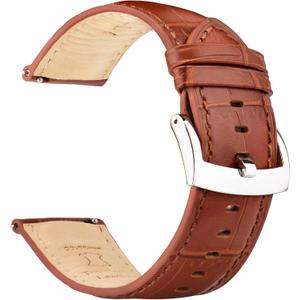 OTTOODY Alligator Grain Leather Watch Bands, Quick Release Top Grain Leather Watch Straps for Men & Women - Choice of Color & Width 18mm, 20mm, 21mm or 22mm, Wristband for Watch & Smartwatch