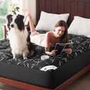PRIMESOFT 100% Waterproof King Size Mattress Topper, Thick Pillow Top Mattress PadUp to 25 Inch Deep Pocket,Soft Breathable Mattress Pad for Back Pain, Protector Cover(Black)