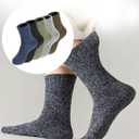 Warm Winter Socks for Men And Women, 5 Pairs Soft Wool Women Crew Sock for Hiking Walking, Thick Thermal Boot Socks (Size 9-12)