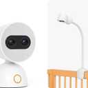 Bundle of Simsky Smart Baby Monitor + Baby Monitor Clip on Mount, 7" HD Large Touch Screen WiFi/No WiFi Smart Video Monitor, 6X Optical Quality Zoom, App Remote Access