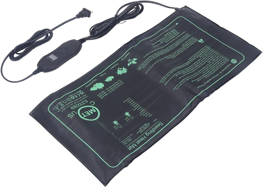 Seedling Heat Mat, Efficient Stable Durable Seed Starting Heating Pad with Digital Thermostat for Hydroponics (US Plug 110V)