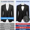 WYWK Men's 3-Piece Slim Fit Tuxedo Suit Set‌ for Men One Button Blazer Jacket Vest Pants Business, Wedding ,Banquet, Party Brown Medium