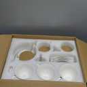 fanquare 15 Pieces Simple White English Ceramic Tea Sets,Tea Pot,Bone China Cups Without Metal Holder,Matching Spoons,Afternoon Tea Set Service Coffee Set