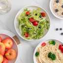 Melamine Pasta Bowl Set, Set of 6, Large 9'' and 40 OZ Salad Bowls Set, Shatterproof Dinner Bowl, Serving Bowls for Soup, Fruits, Lightweight and Unbreakable Bowls Set, Matte White