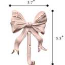 Enchanting Pink Bow Wall Hooks - Pack of 2 | Shabby Chic Vintage Style | Easy Installation | Sturdy Metal Hooks for Clothes, Bags, Towels, Hats