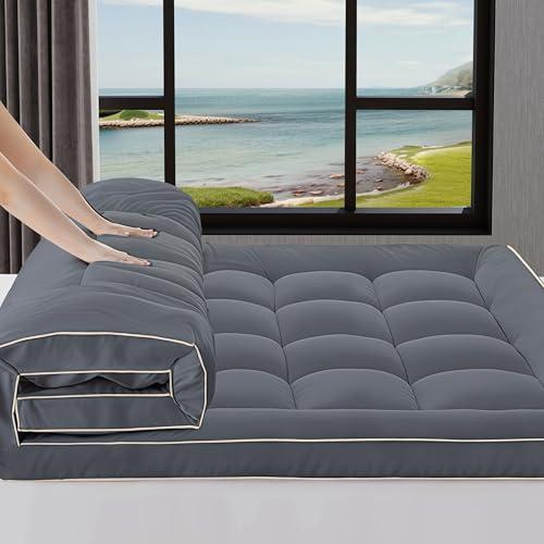 3 inch Mattress Topper Full Size Pillow Top - Extra Thick Padded Mattress Pad & Protector, Breathable Fitted Deep Pocket 8-21, Ultra Soft & Supportive 1100GMS