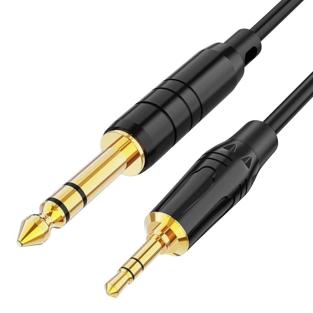 CableCreation 1/8 to 1/4 Stereo Cable 6.5ft, 6.35mm 1/4" Male to 3.5mm 1/8" Male Audio TRS Bidirectional Aux Guitar Cord for Laptop, Home Theater Devices, Keyboard Piano,Speaker and Amplifiers[2 M]
