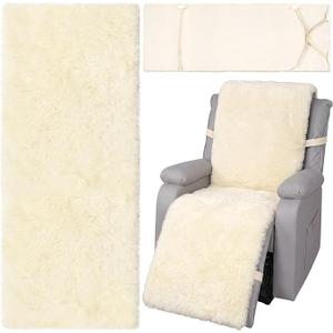 Marsui Recliner Sheepskin Pad Recliner Chair Cover, White, 1.8 x 5.6 ft
Lambskin Chair Cover, Fluffy Fur Mat for Long Seat Home, Hospital, Warm, Super Soft Stress Relief for Elderly Pregnant Women