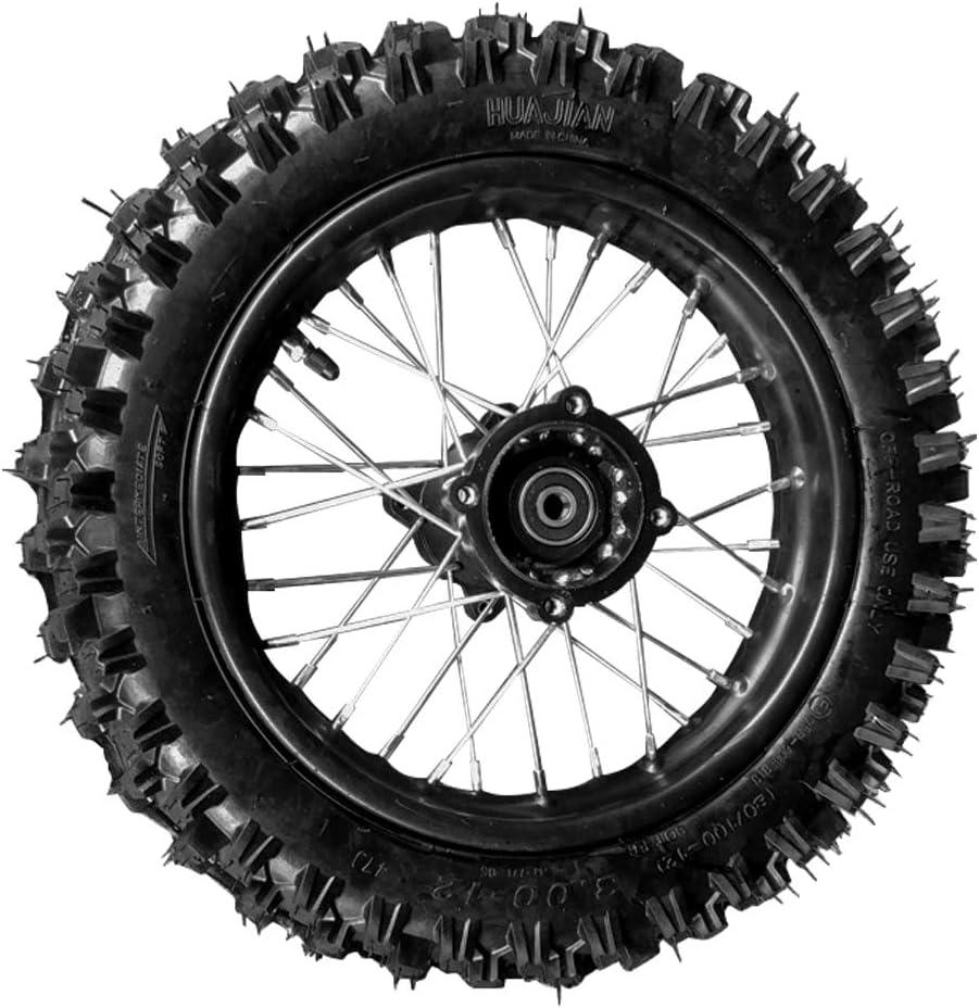 Julymoda 80/100-12inch Rear Tire Disc Brake Wheel Rim With 12mm Bearing Set for Pit Pro Dirt Bike