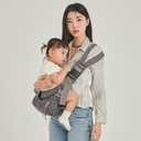 GOOSEKET 365 Toddler Carrier Plus – Lightweight Baby Carrier, Adjustable Shoulder Strap, Compact Travel Carrier with Detachable Waist Bag (6 Months-4 Years Old / 11–44lbs) (Gray Leopard)