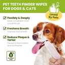 2 x Dog Teeth Cleaning Wipes, Fresh Breath Pet Dental Finger Wipes for Dogs & Cats, Dog Dental Wipes Teeth Wipes, Lick-Safe Pet Toothbrus for Easy Removal of Tartar Buildup, Unscented - 50 PCS