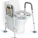 Raised Toilet Seat with Handles FSA Eligible, Upgraded Larger Suction Leg Toilet Riser with Handles, Adjustable Elevated Toilet Seat, Tool Free Toilet Seat Risers for Seniors/Handicap/Elderly/Disabled
