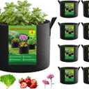FEED GARDEN 5 Gallon Grow Bags 8 Pack 300G Thickened Fabric Plant Pots with Reinforced Handles, Breathable Drainage Planters for Vegetables, Flowers & Herbs Indoor Outdoor
