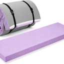 Lyrow 3 Inch Thick Yoga Mat, 72 x 24 Inch Cushioned Foam Floor Mat with Carry Strap, Non Slip PU Leather Workout Pad for Pilates, Stretching, Restorative Yoga and Home Gym