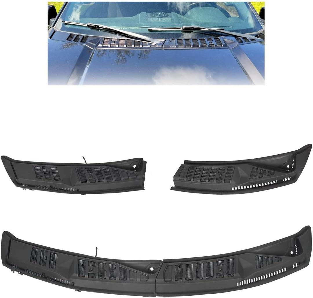 KUAFU Windshield Wiper Cowl Cover Panel Compatible with 2015-2020 Ford F150 Replacement for FL3Z15022A69B Left & Right Front Windshield Wiper Cowl Grille Insert Panel