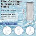 Pryitier 8 Pack Filter Cartridge for Marina Slim Filter S10/S15/S20, Replacement Fish Tank Cartridges with Ceramic for All Three Marina Slim Models