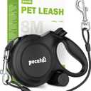 26ft Dog Leash Retractable with Chew Proof Extender, Upgraded Heavy Duty Retractable Dog Leash with Poop Bag Holder,Anti-Slip Grip, Reflective Leashes for Medium Large Pets 33lbs-110lbs (Black)