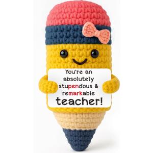 2 x Teacher Appreciation Gifts for Women Back to School Gifts Crochet Pencil, Mini