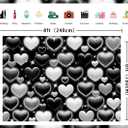 Black Heart Photo Backdrop Valentine's Day Retro Heart Early 2000s 90s Glitter Love Photography Background Women Men Valentine Y2K Old School Birthday Party Decor Banner Supplies (Black, 8x6FT)