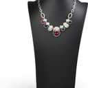 Oirlv Black Leatherette Necklace Pendant Chain Jewelry Bust Display Holder Stand (H15.34)