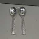 Slotted Serving Spoon - Large Spoon with Holes for Draining - Perforated Spoon of Stainless Steel with Long Handle for Strain Food, 6 Pcs