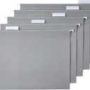 Amazon Basics Hanging File Folders with Adjustable Tabs for Document Organization, Letter Size, Gray, 25-Pack