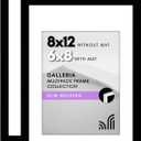 Americanflat 8x12 Picture Frame with Polished Plexiglass - Set of 2 - Use as 6x8 Frame with Mat or 8x12 Frame Without Mat - Galleria Collection - Photo Frames for Wall Display - Black