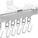 Curtain Tracks Ceiling Wall Mounted Heavy-Duty Curtains Rails Room Divider Track for Living Bedroom Shower White 3FT To 12FT